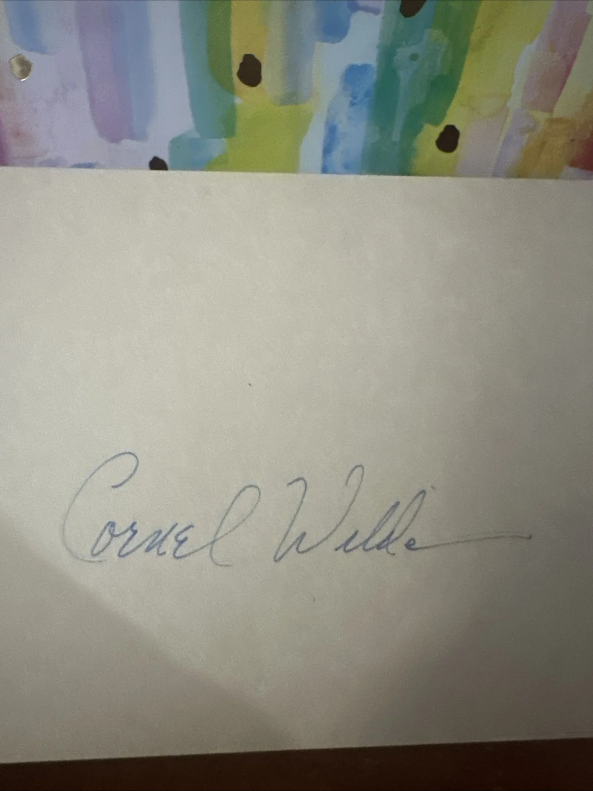 Cornel Wilde Autographed Index Card With Photo Signed, image 2