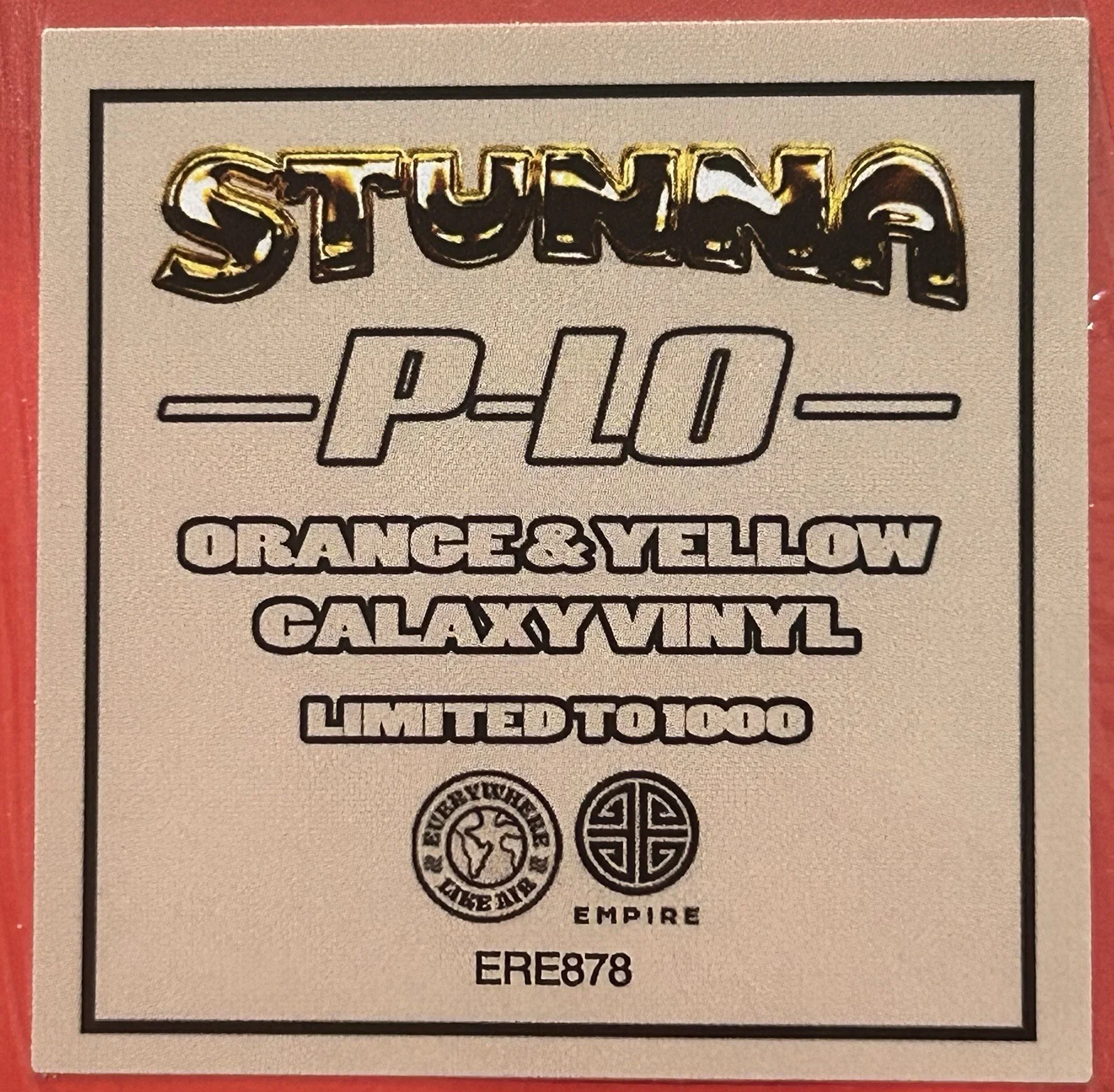 🔥🔥 P-LO Signed Stunna Vinyl Autographed Orange & Yellow Limited /1000 🔥🔥, image 3