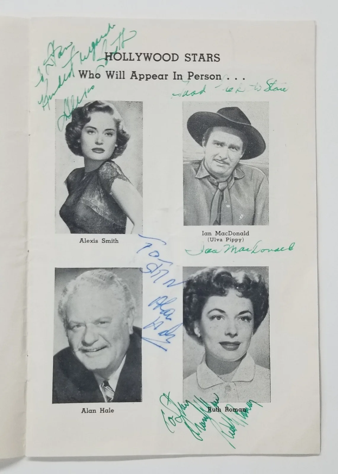 Cast SIGNED 1950 Montana World Premiere Program JSA COA Alan Hale Alexis Smith, image 4
