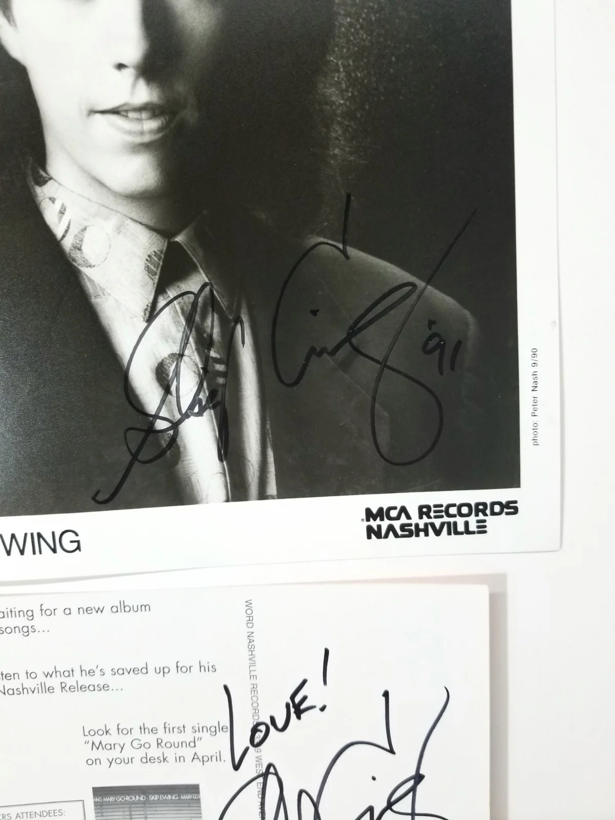 Skip Ewing country singer hand SIGNED Promo Photo + Photo Card COA Autographed, изображение 2
