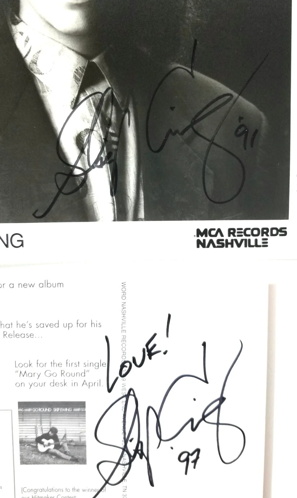 Skip Ewing country singer hand SIGNED Promo Photo + Photo Card COA Autographed, изображение 3