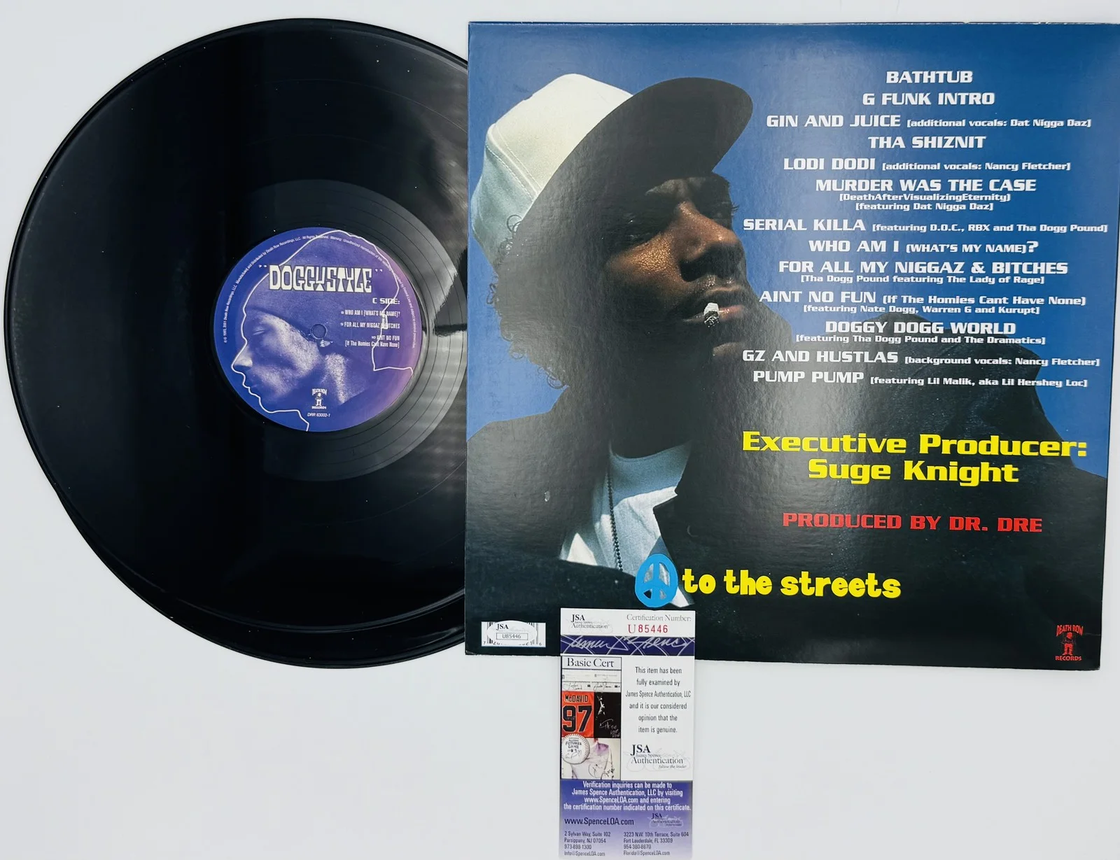 Snoop Dog — Snoop Doggy Dog signed Doggystyle vinyl record album autograph JSA 446, изображение 3