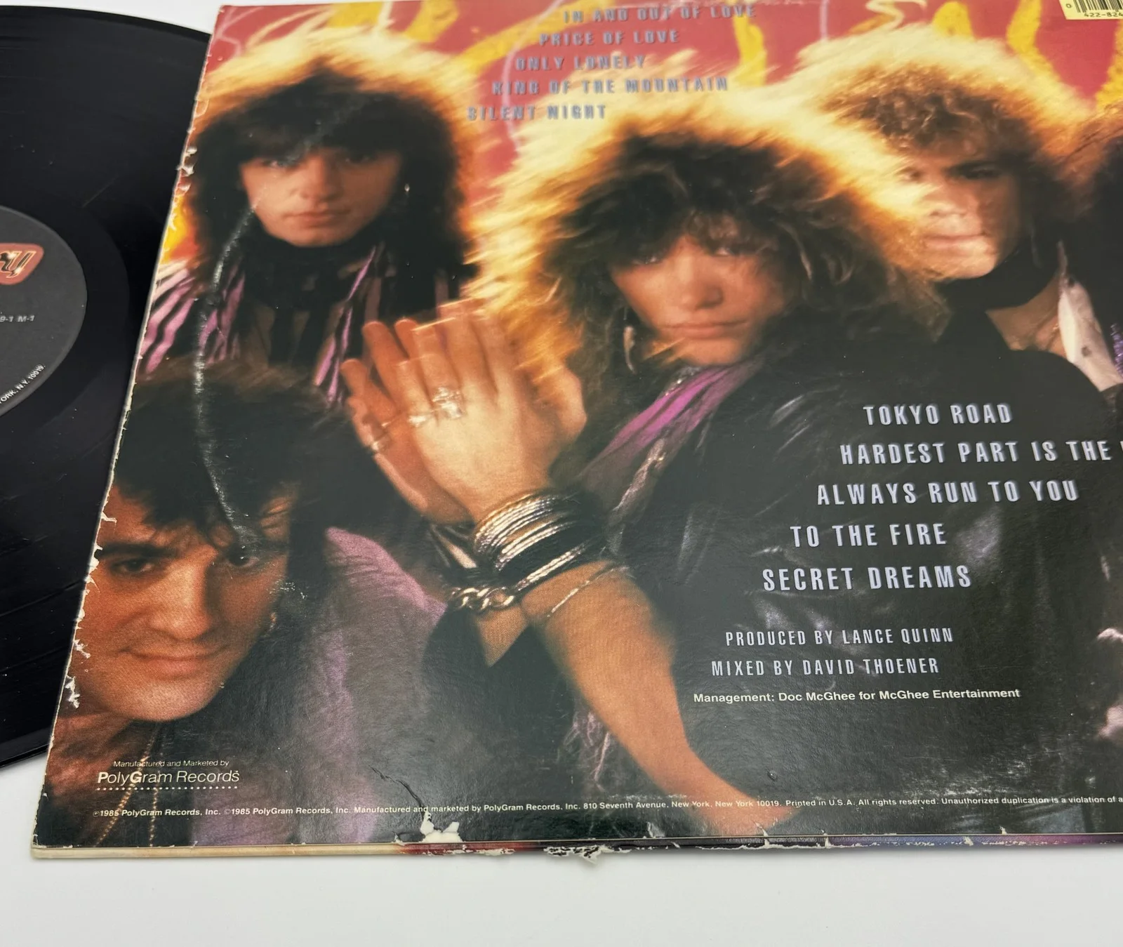 Jon Bon Jovi — Jon Bon Jovi signed 7800° Fahrenheit vinyl record album autograph JSA 517, изображение 5