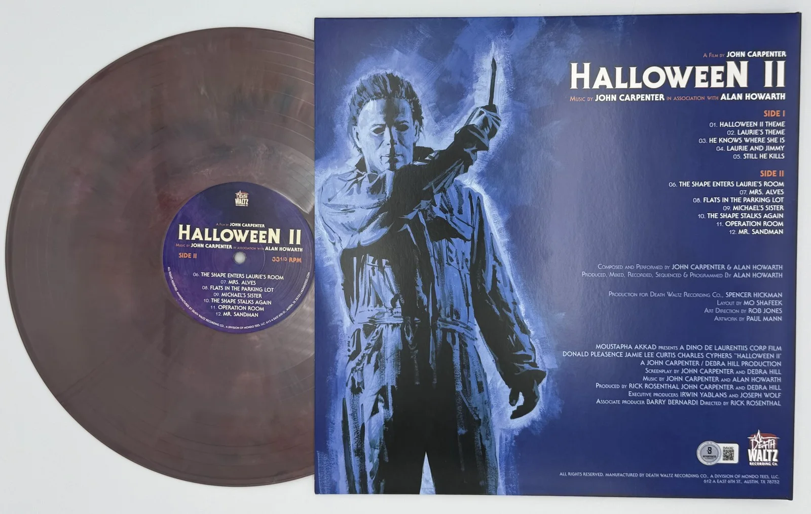 Dick Warlock — Dick Warlock Signed Halloween II Album Vinyl Record John Carpenter BAS J82, изображение 3