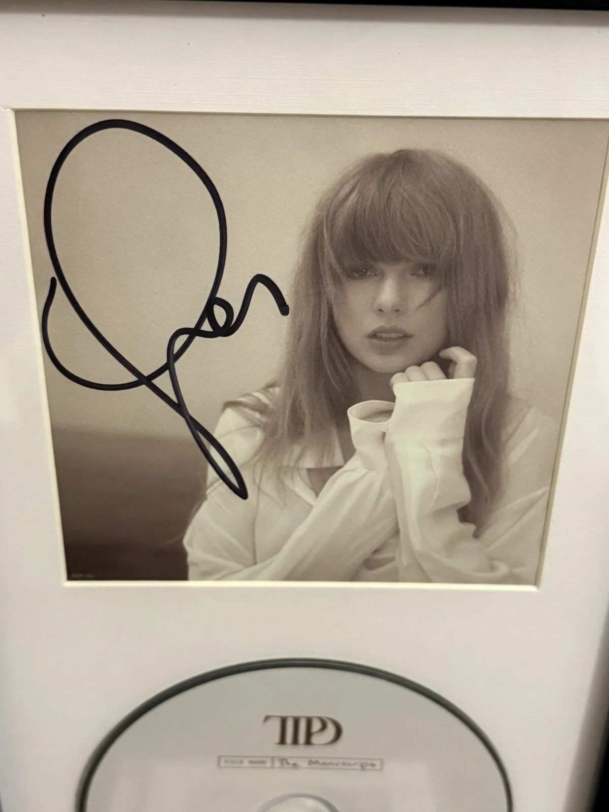 Taylor Swift Tortured Poets Department TTPD Framed CD Autographed Signed Insert, image 2