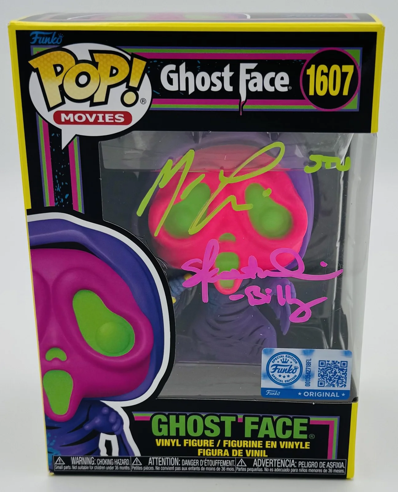 Skeet Ulrich, Matthew Lillard — Matthew Lillard Skeet Ulrich signed Ghostface Blacklight Funko 1607 Scream BAS 7