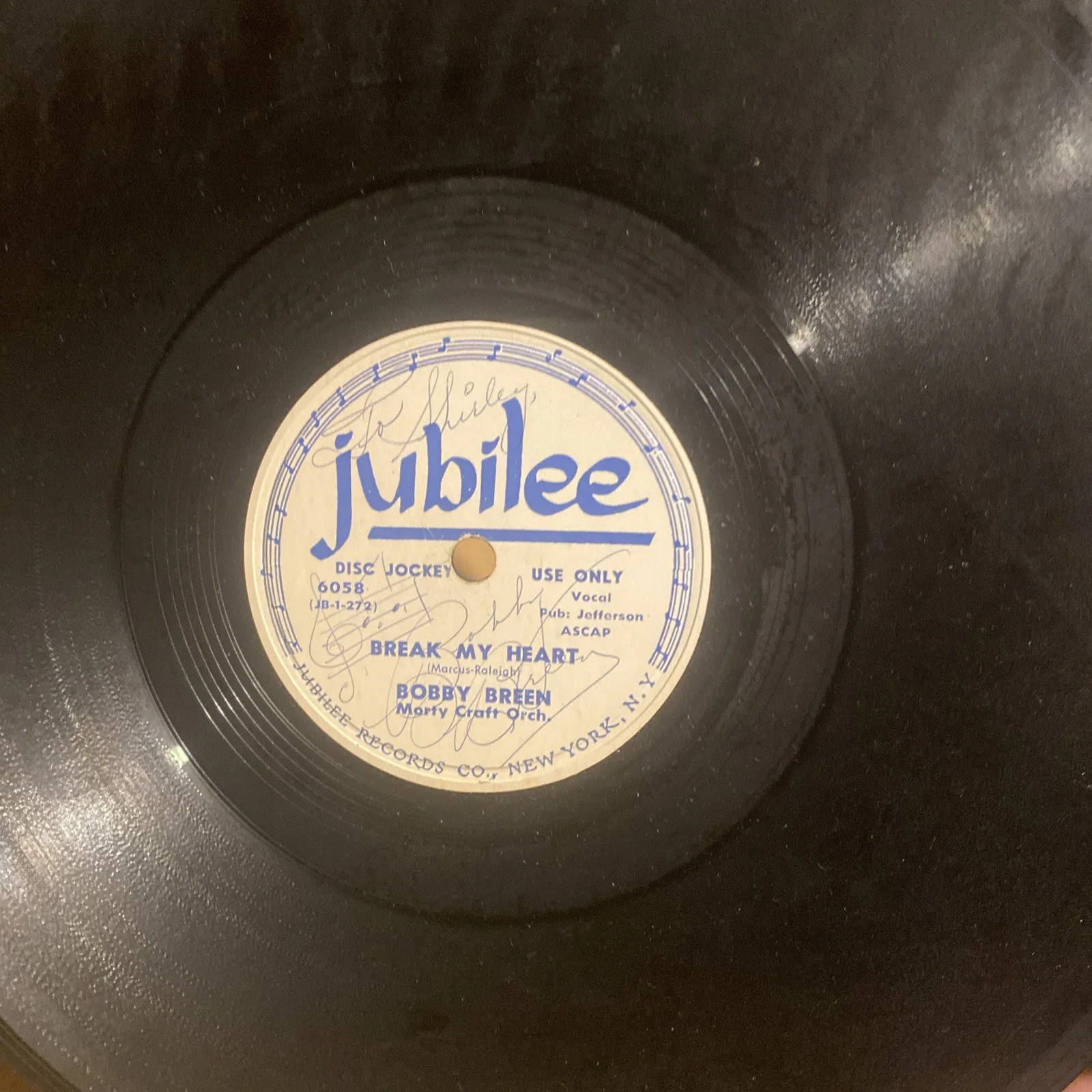 Signed 78 Record Bobby Breen Only Known Copy, image 4