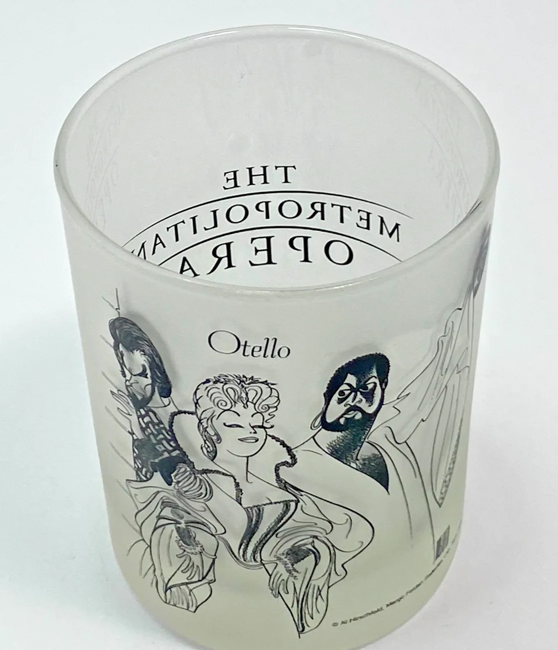 Al Hirschfeld Otello Opera Frosted Glass Vintage Licensed Collectible Caricature, изображение 2