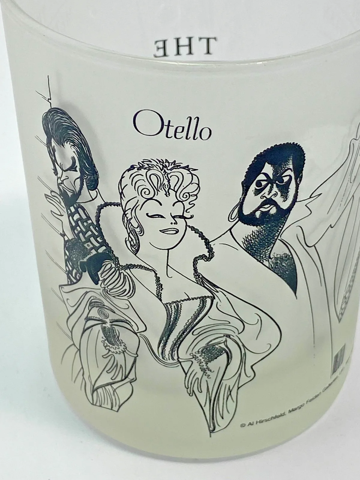 Al Hirschfeld Otello Opera Frosted Glass Vintage Licensed Collectible Caricature, изображение 4