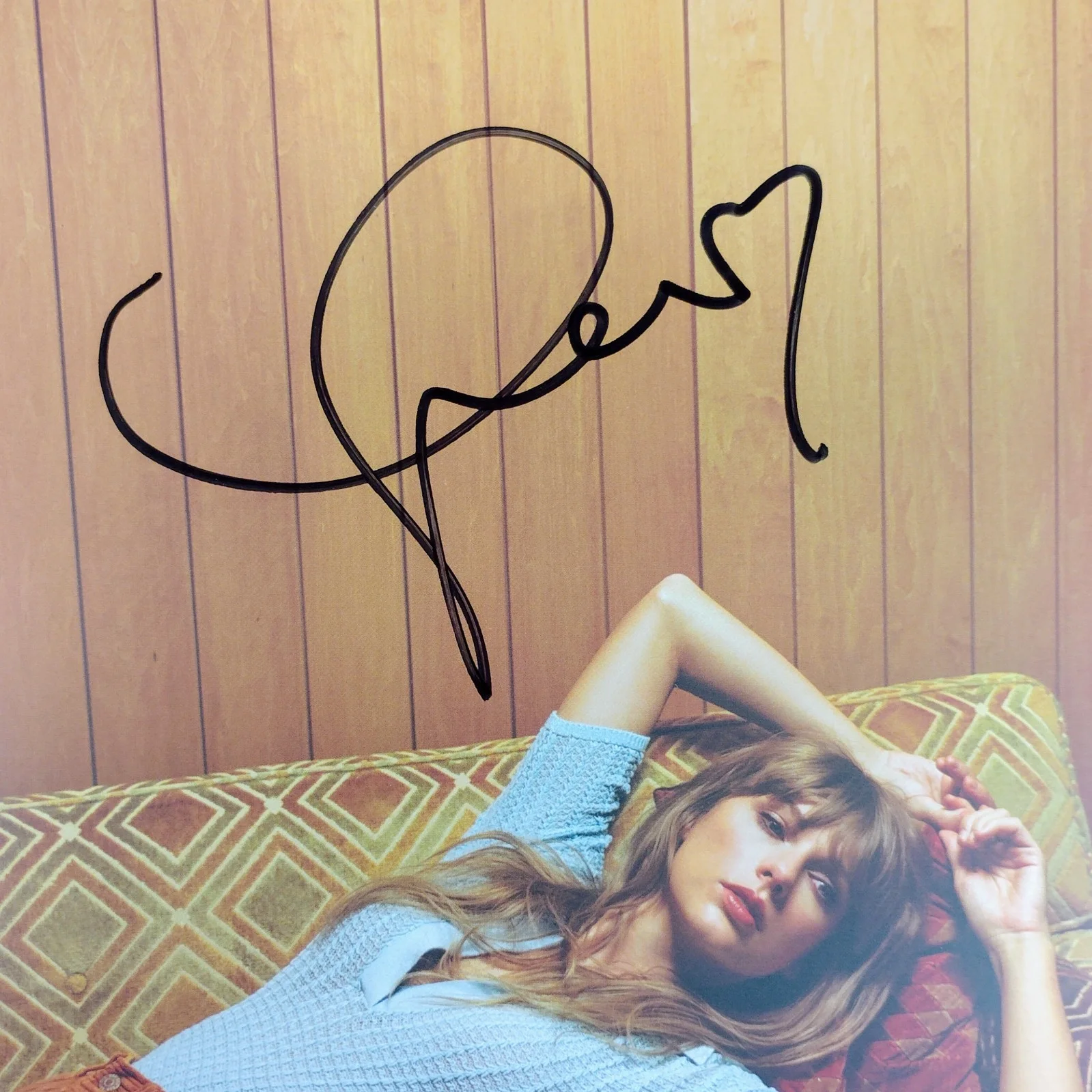 Taylor Swift Signed Midnights Photo Insert Vinyl LP Beckett BAS COA Heart Auto, изображение 4