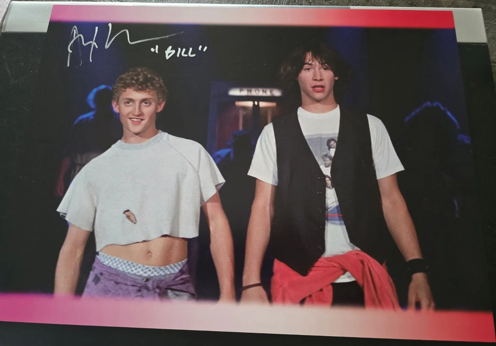 Alex Winter — Alex Winter Signed 12x16 Bill & Ted's Excellent Adventure Leeloo Multiprops