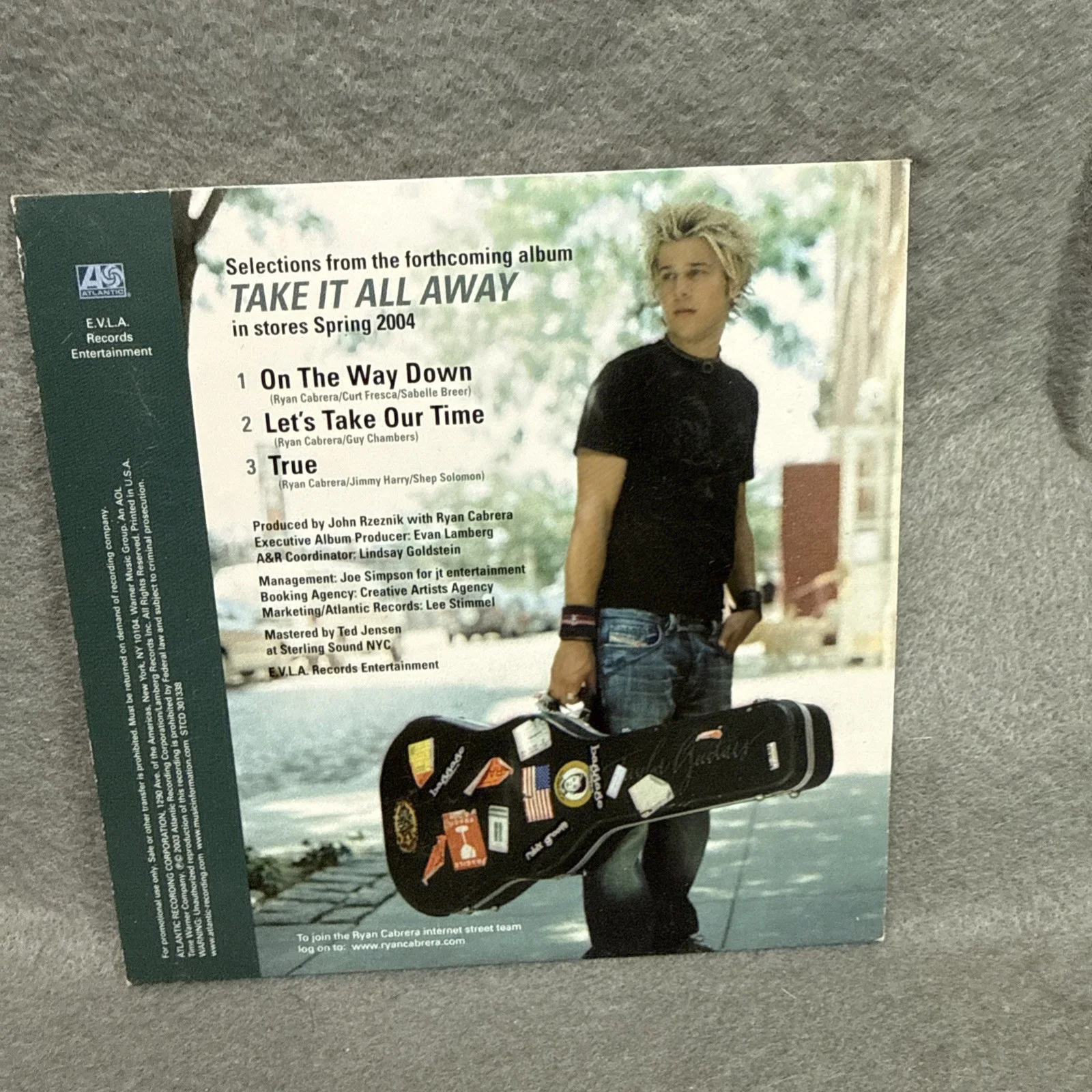 RYAN CABRERRA PROMO CD SIGNED TAKE IT ALL AWAY, image 4