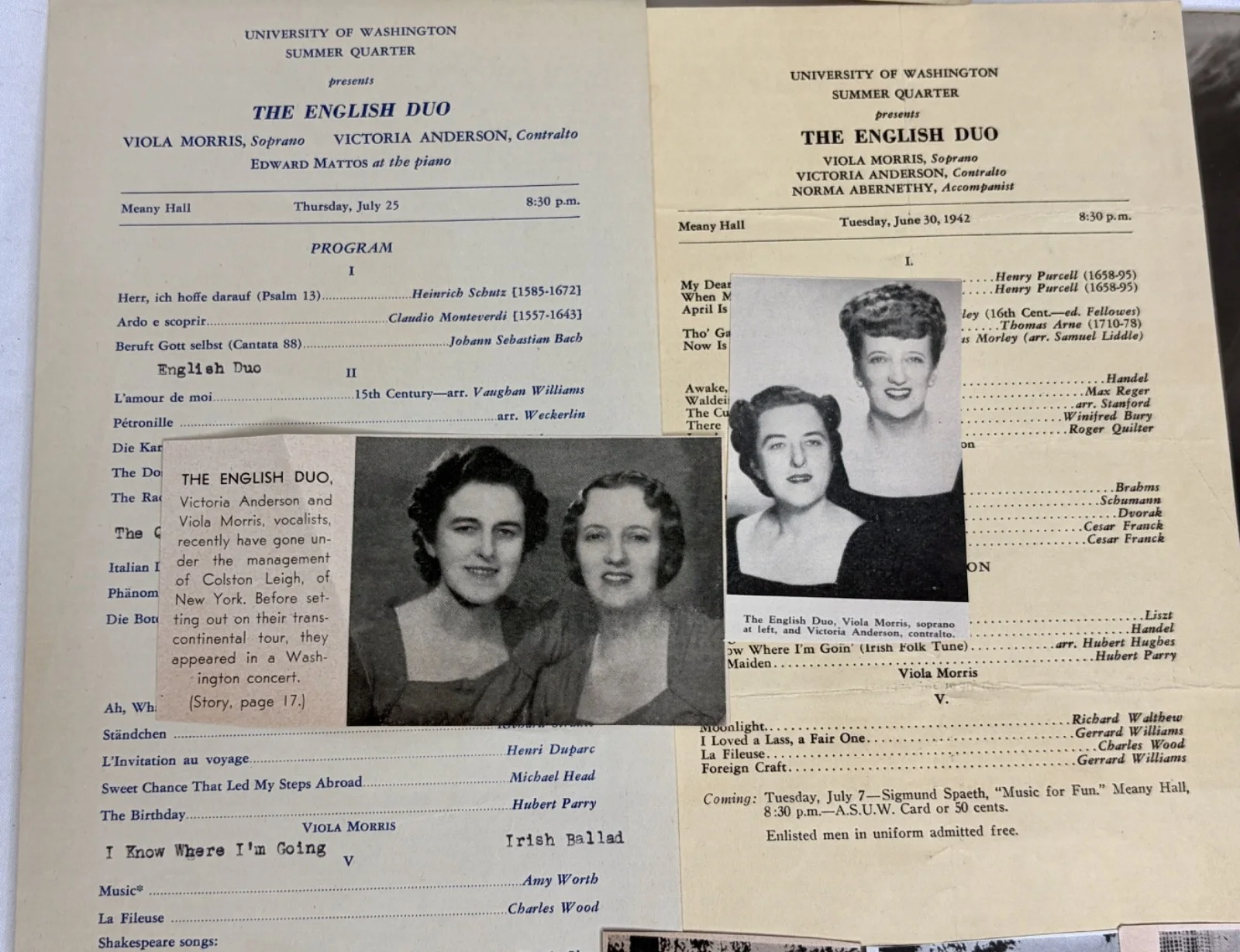 Victoria Anderson Opera Contralto Photo Clippings Poster Signed Note- 97092, изображение 2