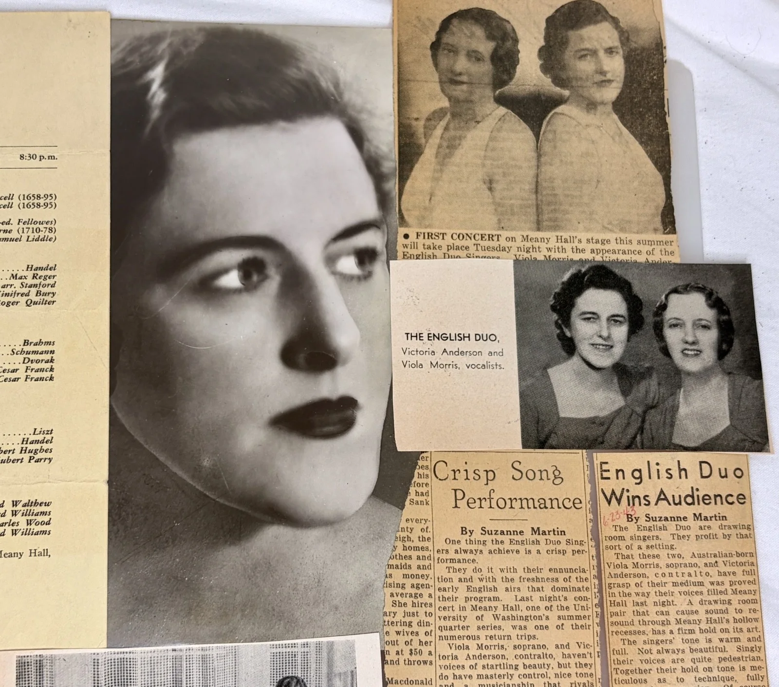 Victoria Anderson Opera Contralto Photo Clippings Poster Signed Note- 97092, изображение 3