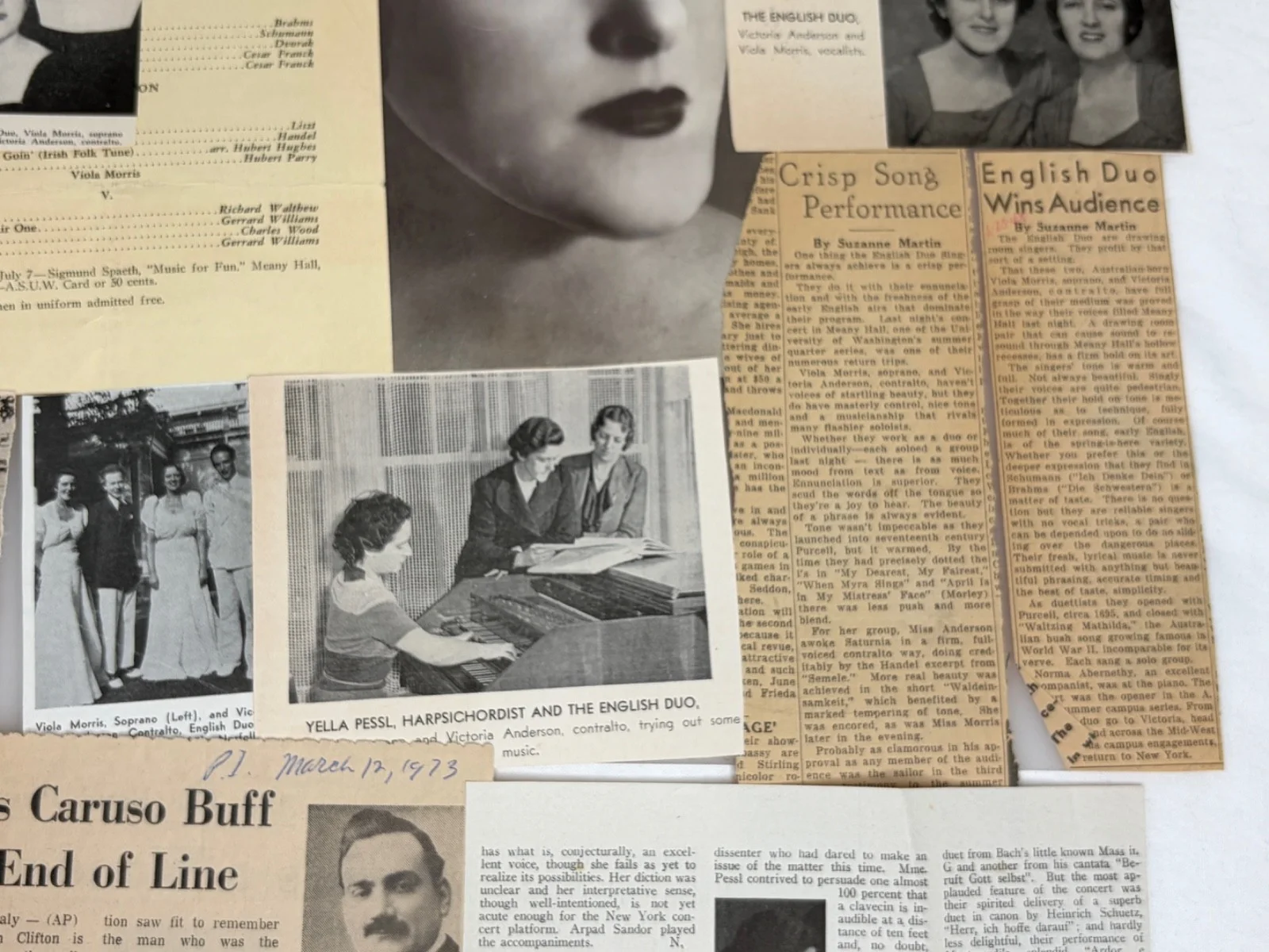 Victoria Anderson Opera Contralto Photo Clippings Poster Signed Note- 97092, изображение 4