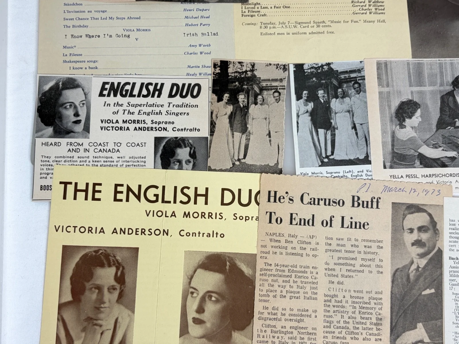 Victoria Anderson Opera Contralto Photo Clippings Poster Signed Note- 97092, изображение 5