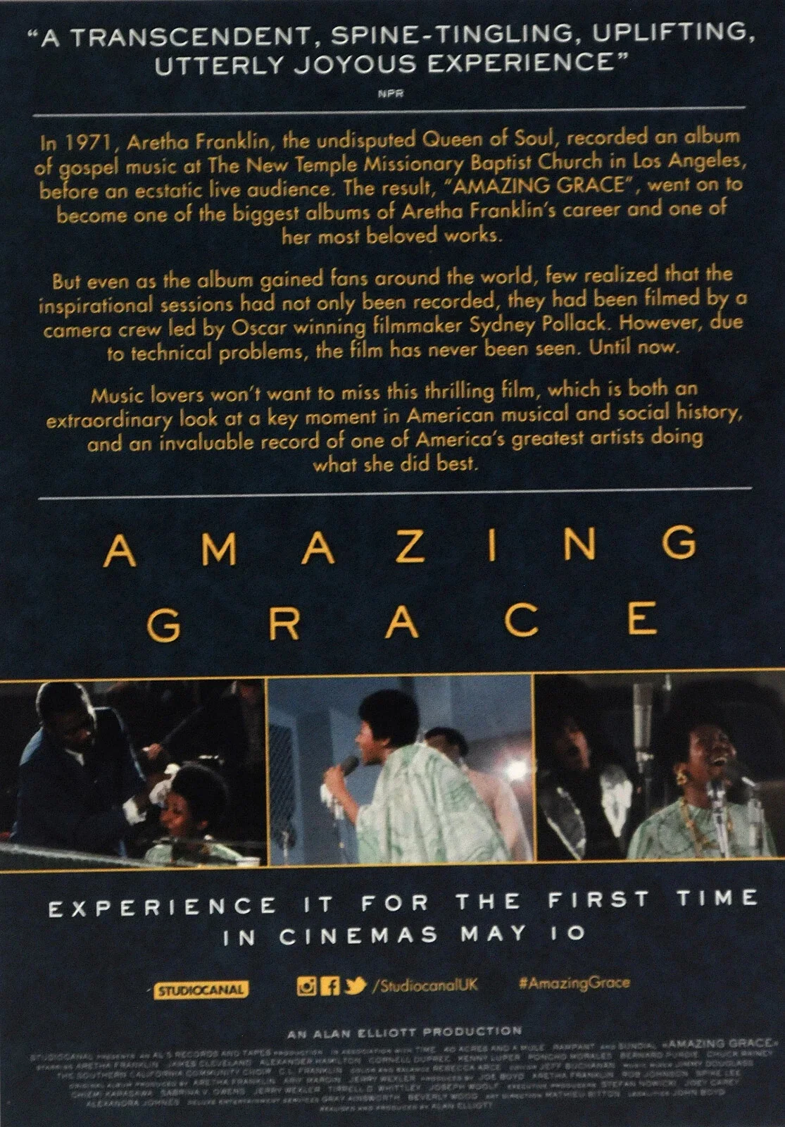 ARETHA FRANKLIN AMAZING GRACE FILM MOVIE POSTCARDS X 3, изображение 2