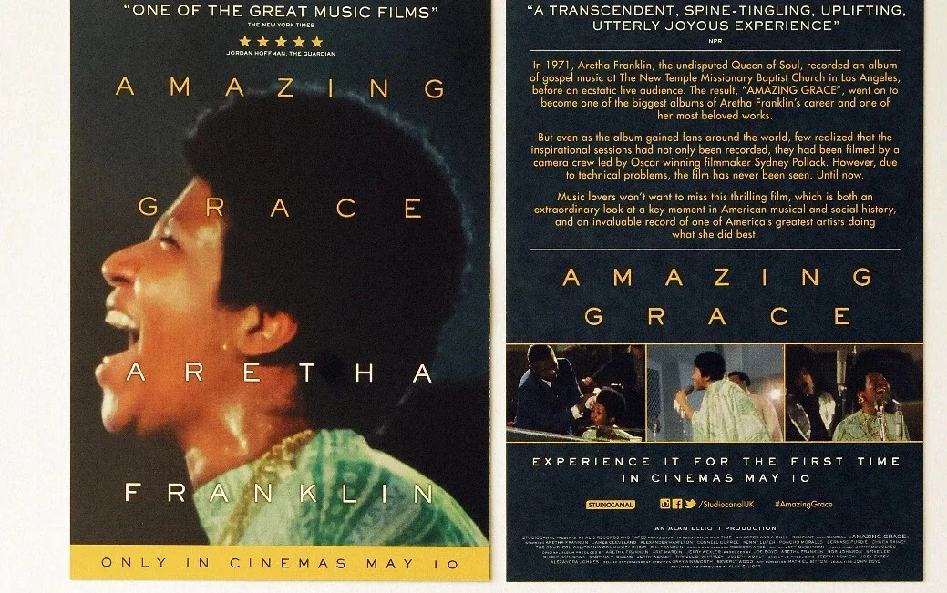 ARETHA FRANKLIN AMAZING GRACE FILM MOVIE POSTCARDS X 3, изображение 4