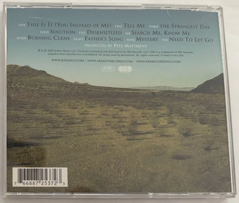 Jonah 33 The Strangest Day CD 2005 Signed Autographed Preorder Ardent Very Good, изображение 2