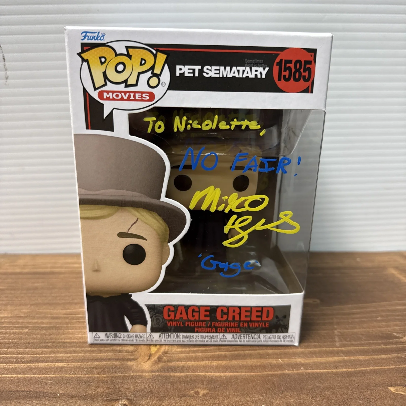 Miko Hughes — Miko Hughes Signed Autographed Funko Gage Creed Pet Sematary # 1585 W/ Protector