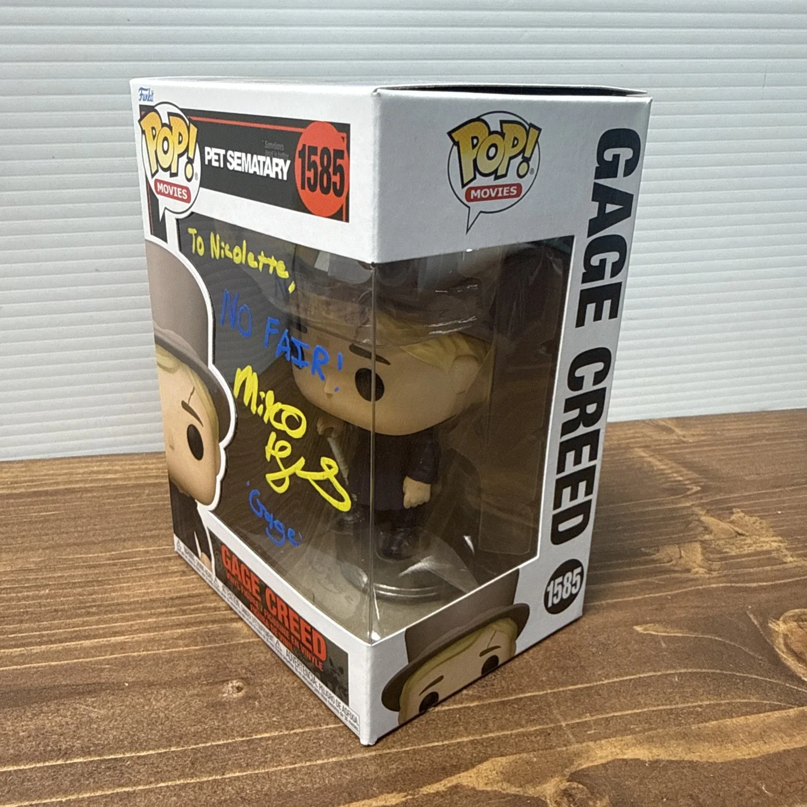 Miko Hughes — Miko Hughes Signed Autographed Funko Gage Creed Pet Sematary # 1585 W/ Protector, image 2