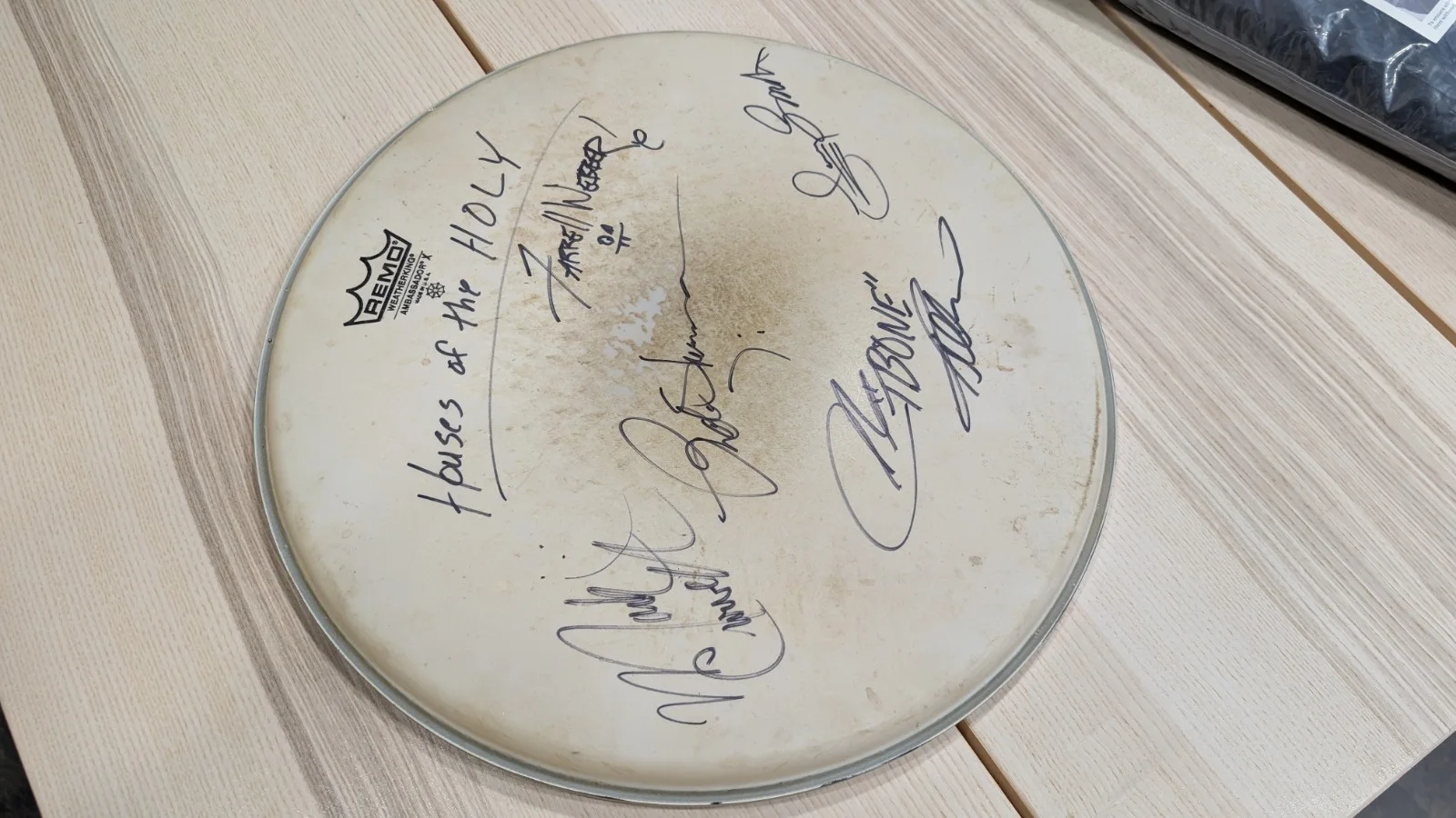 Houses Of The Holy Autographed Drum, image 2