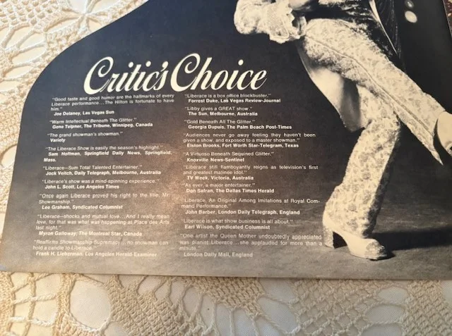 Liberace — Signed/Autographed 1980 Liberace postcard with advert, and Mr. Showman program, image 5