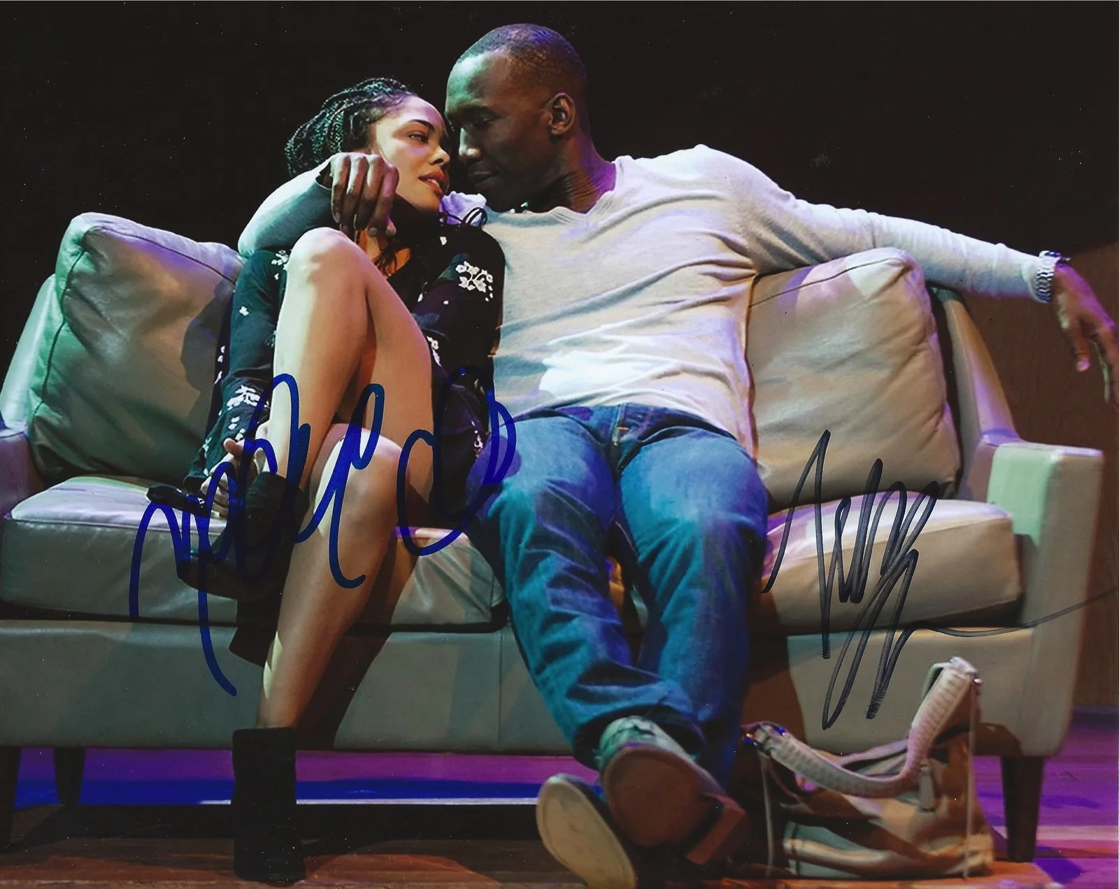 Tessa Thompson & Mahershala Ali — Tessa Thompson & Mahershala Ali signed Smart People 8x10 photo - Moonlight