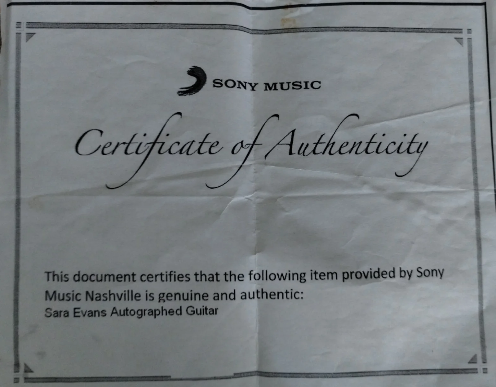 Sara Evans Autographed Guitar, image 3