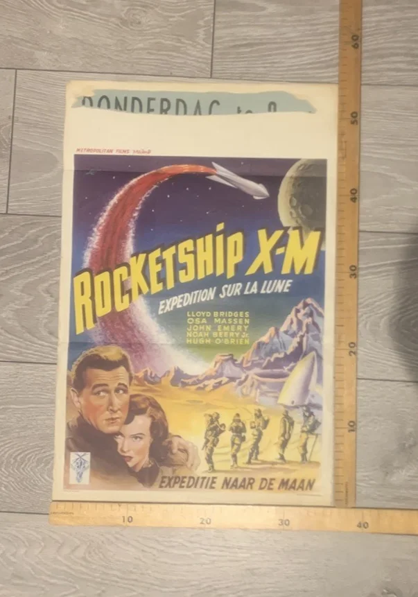 ROCKETSHIP X-M (1950) ORIGINAL BELGIUM POSTER SCI-FI VERY GOOD CONDITION, изображение 2