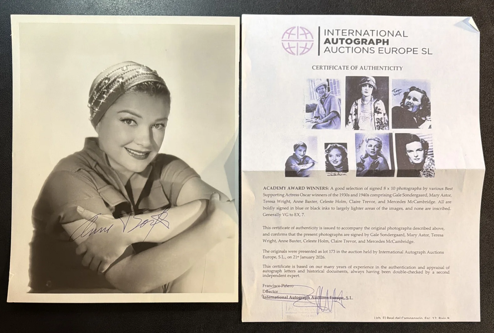 Anne Baxter — Anne Baxter Signed 8x10 Photo Oscar Winner All About Eve Autograph, изображение 4