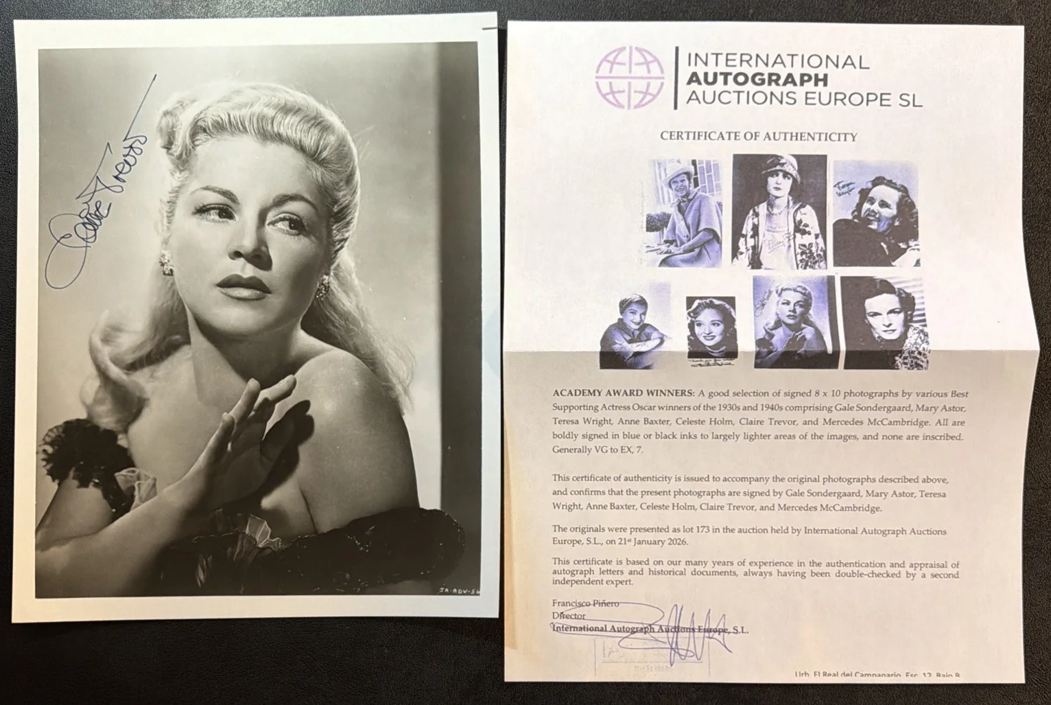 Claire Trevor Signed 8x10 Photo Oscar Winner Key Largo Autograph, image 4