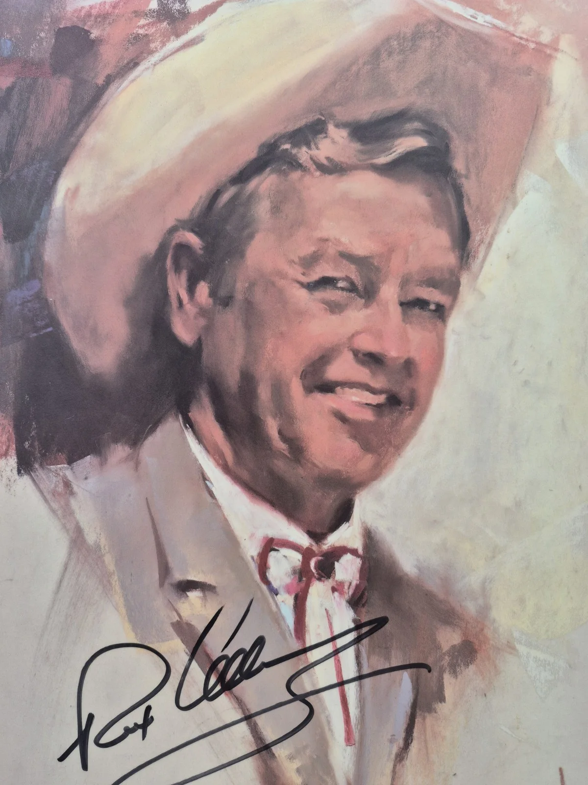 *SIGNED* REX ALLEN 12"×16" Harley Brown Print Mounted On Plaque Authentic Auto, image 3