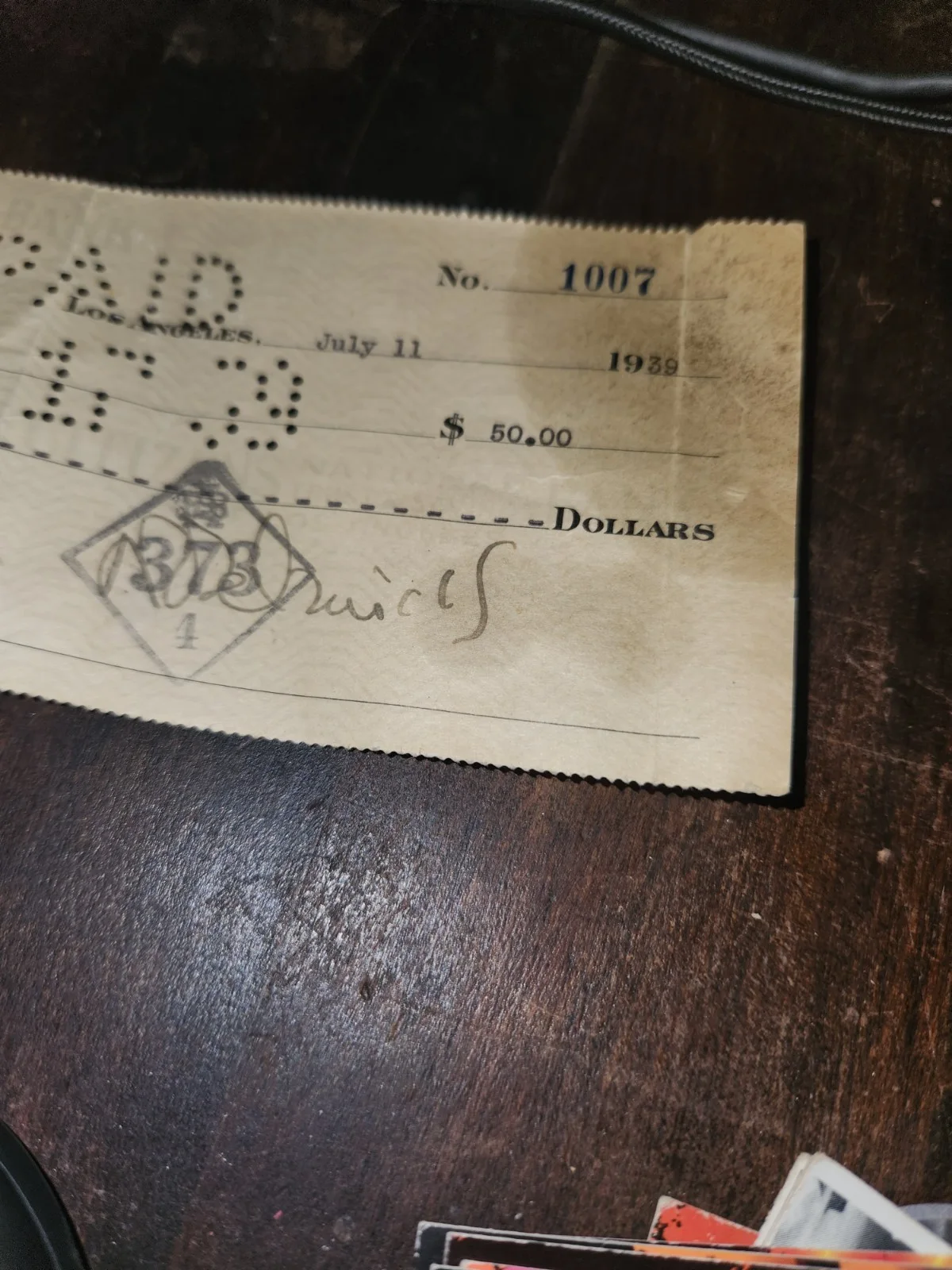 David O Selznick — DAVID O SELZNICK Check to Producer Harry Cohn SIGNED 1939 Autograph Signature, изображение 5