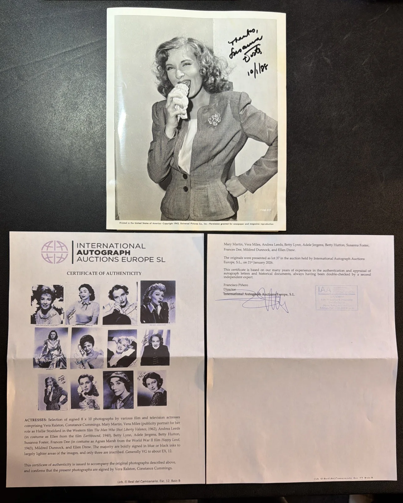 Susanna Foster — SUSANNA FOSTER Hand Signed Autographed 8 X 10 PHOTO W/COA, image 5