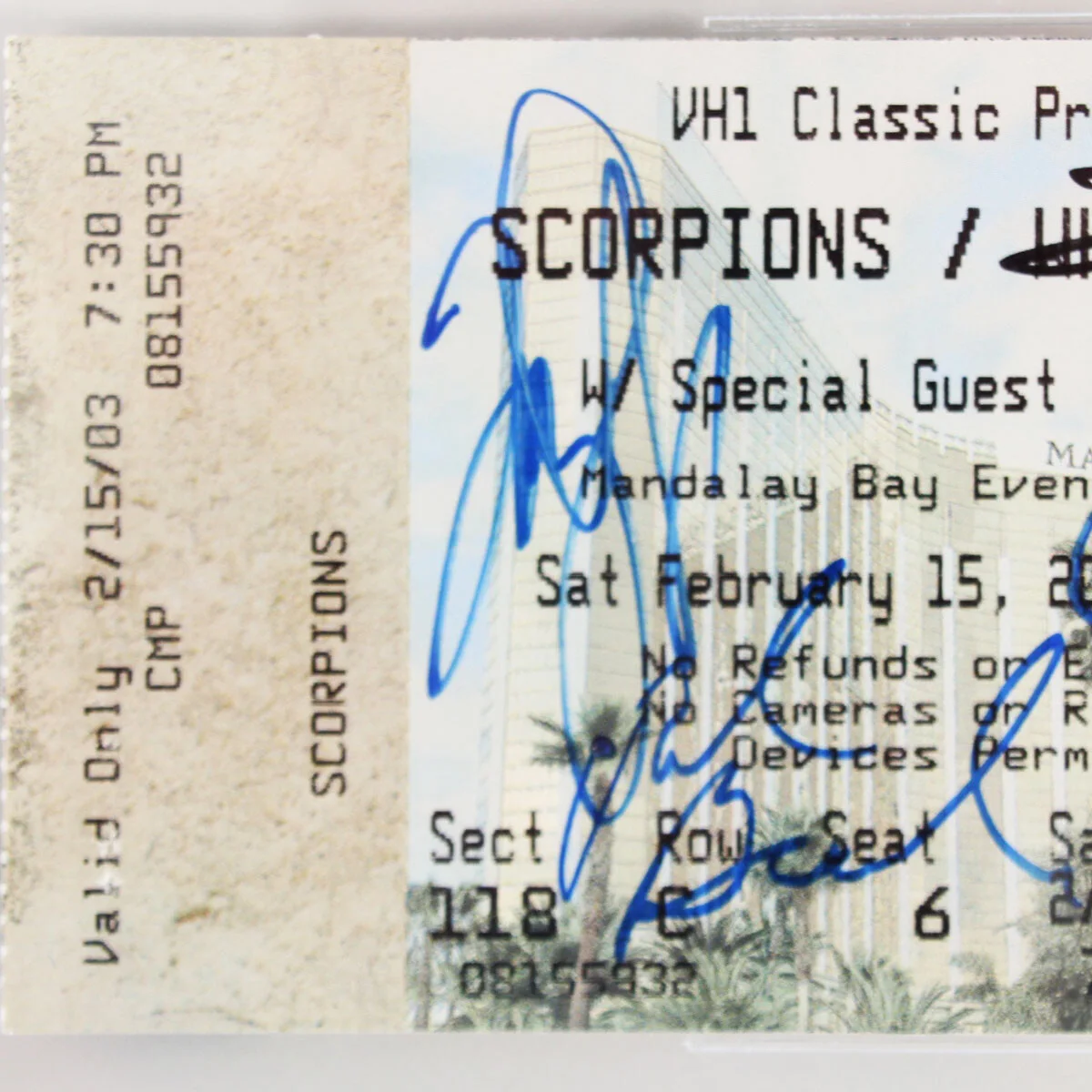 White Snake Band Signed Ticket (6) - COA Beckett, image 2