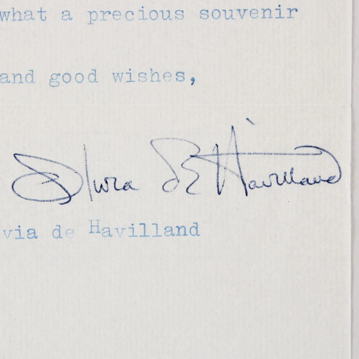 Olivia de Havilland Signed Letter TLS - COA JSA, image 2