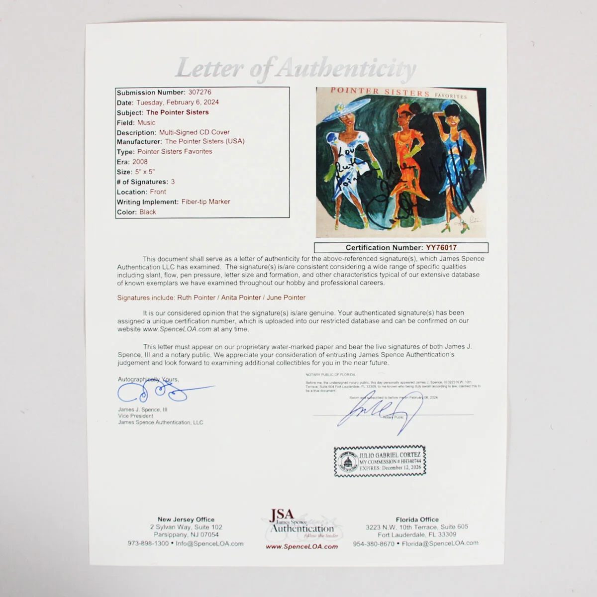 Pointer Sisters Signed CD Favorites Ruth Pointer, Sadako Pointer & Issa Point..., изображение 5