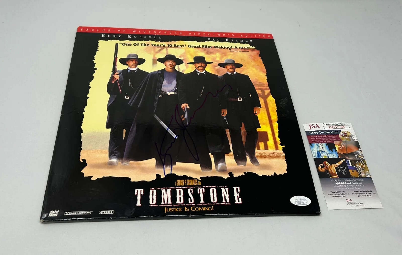 Kurt Russell — Kurt Russell signed Tombstone Laser Disc Album JSA COA