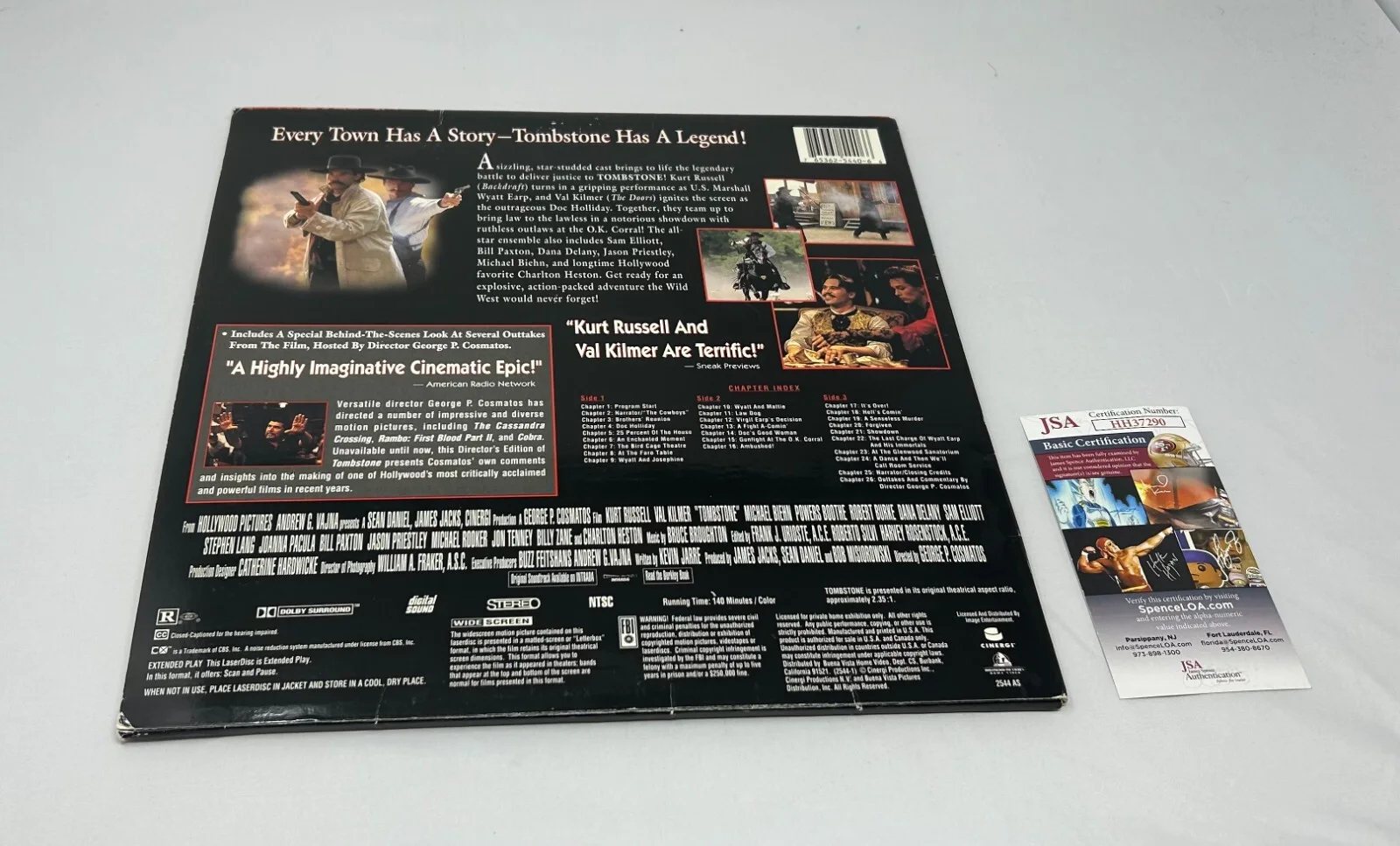 Kurt Russell — Kurt Russell signed Tombstone Laser Disc Album JSA COA, image 2