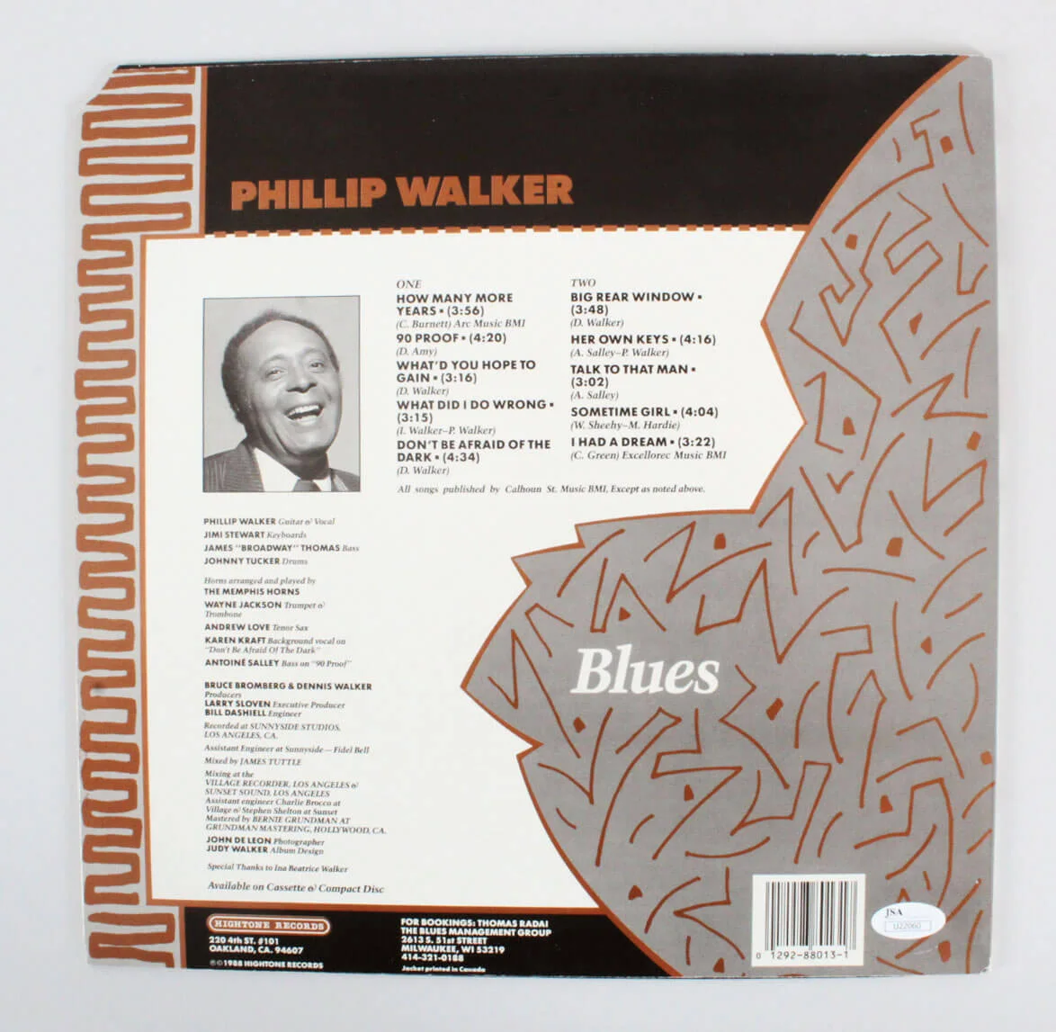 Phillip Walker Signed Record Album - COA JSA, image 4