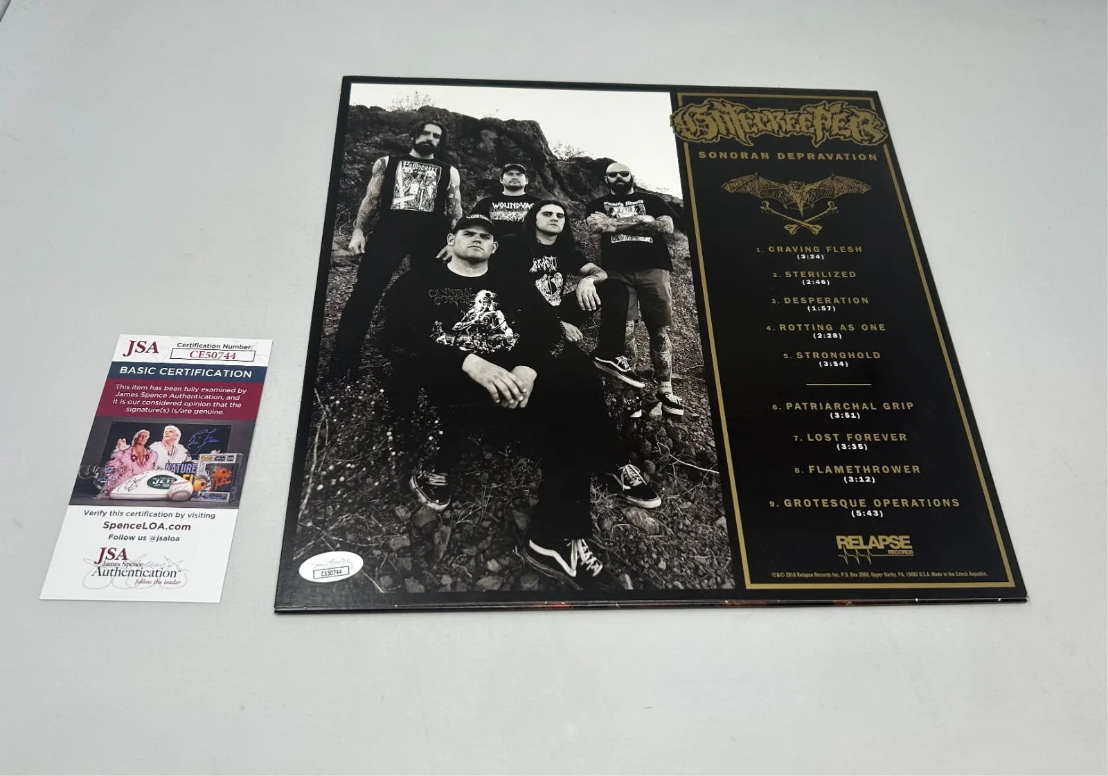Gatecreeper signed Sonoran Depravation Album JSA COA, image 2