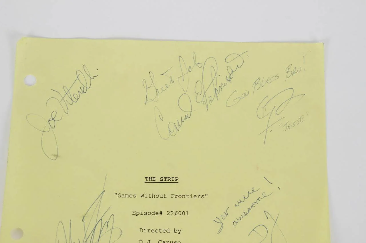 1999 The Strip Signed Script Cover 4 Cast Members "Games Without Frontiers" -..., image 2