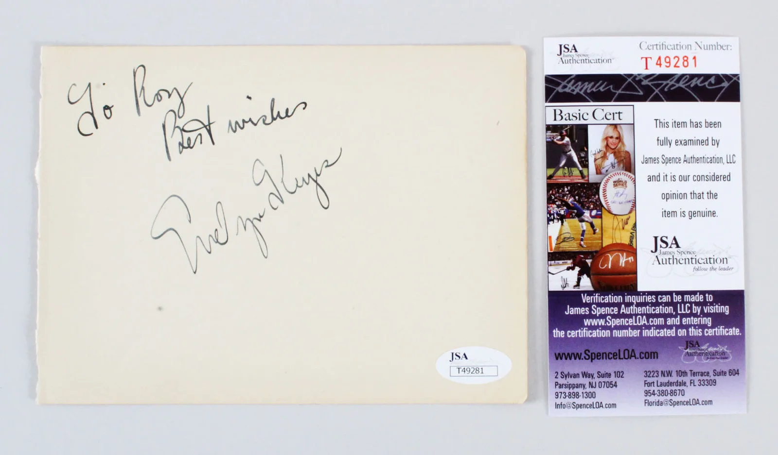 Sophie Tucker & Evelyn Keyes Signed Album Page - COA JSA, изображение 2