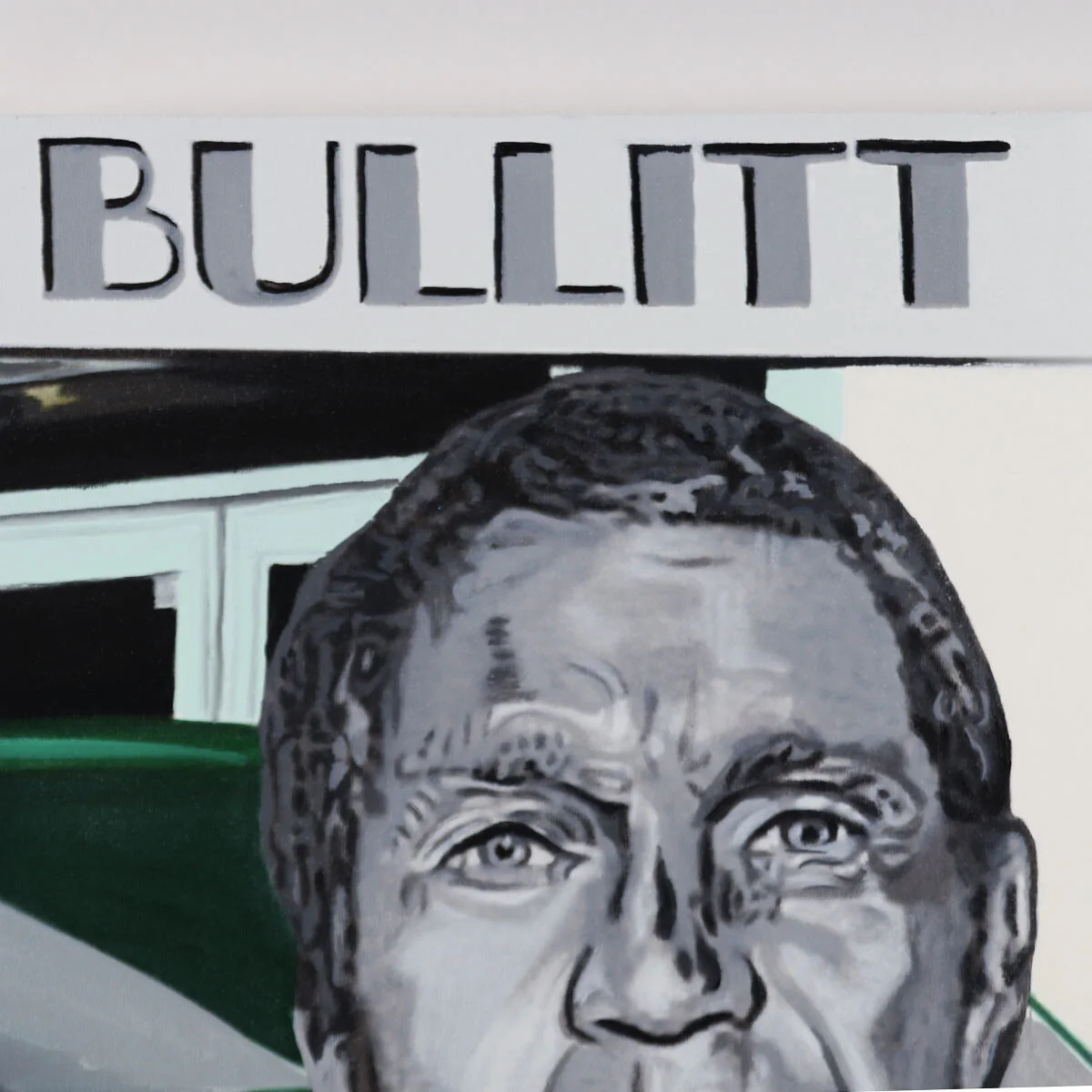 Steve McQueen Movie Bullitt Steve Kaufman Signed Canvas Art, image 3