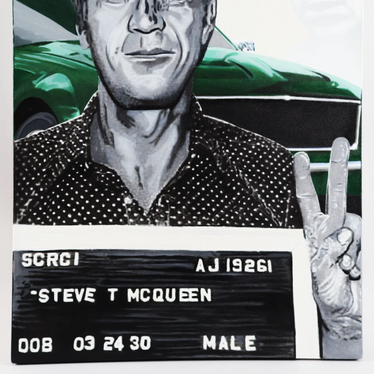 Steve McQueen Movie Bullitt Steve Kaufman Signed Canvas Art, image 5