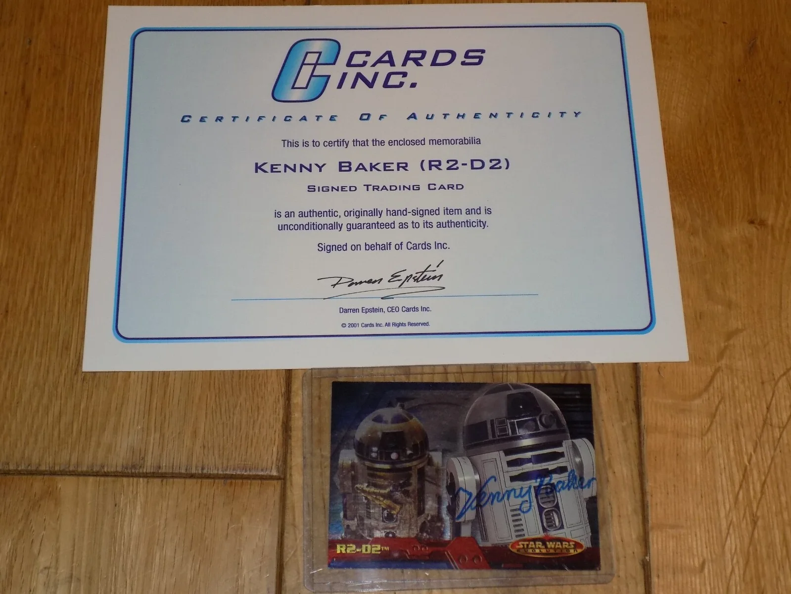 Kenny Baker "R2-D2" Topps STAR WARS Signed Autographed Rookie Card With COA, изображение 3