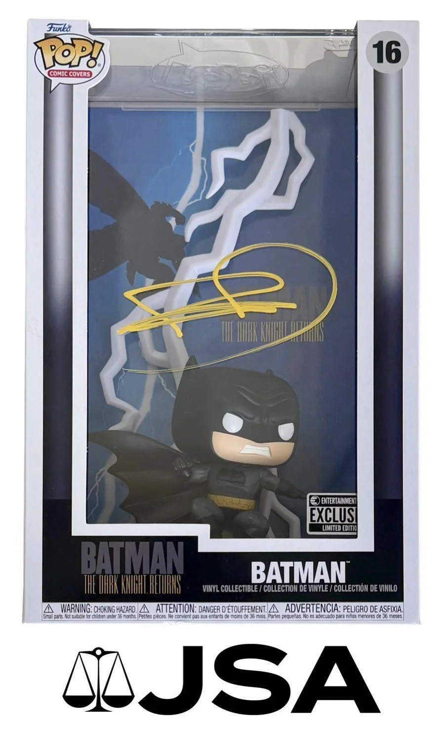 FRANK MILLER — FRANK MILLER SIGNED BATMAN THE DARK KNIGHT RETURNS FUNKO POP COMIC COVER JSA COA