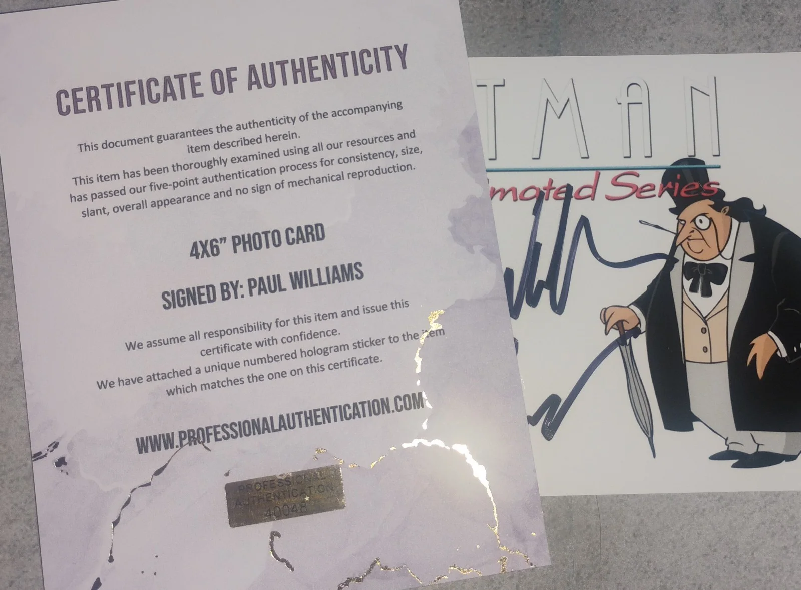 Paul Williams Hand Signed Autograph 4x6 Photo COA Batman NO US TARIFFS, image 4