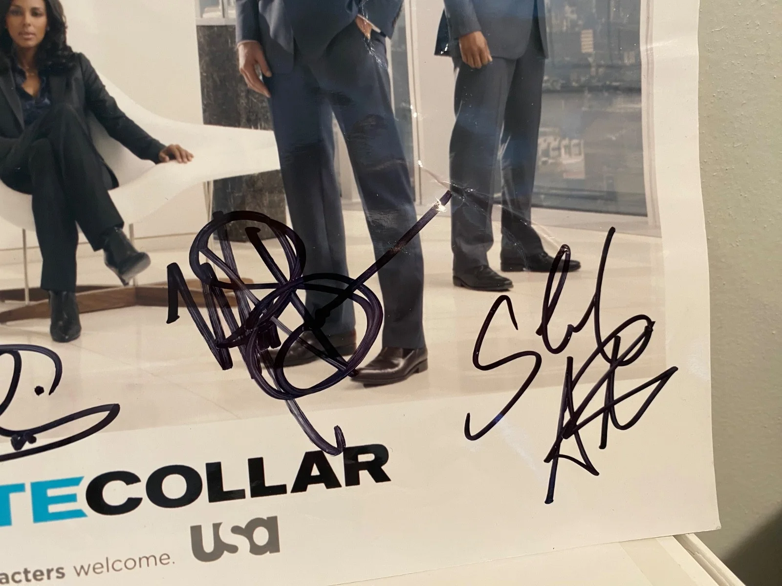 White Collar SDCC 2010 Cast Autographed Print RARE Matt Bomer Tim DeKay 8.5x11, изображение 4